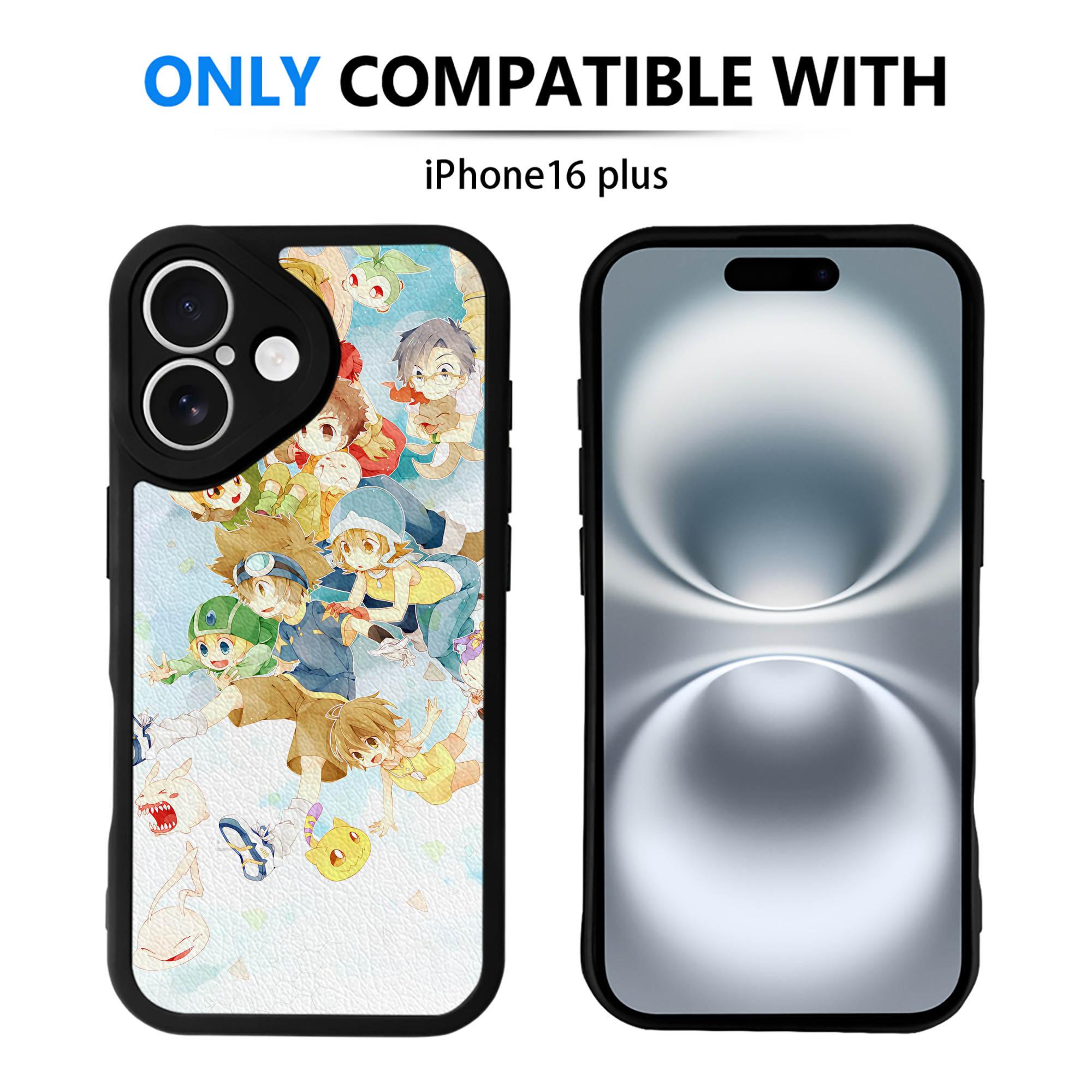 （画像用） Digimon デジタルモンスター/デジモン 【iPhone 16シリーズ対応】シリコンスマホケース（レザー調） 材質：シリコン